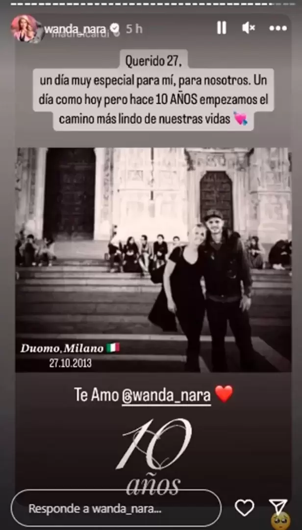 La historia con la que Wanda y Mauro celebraron su dcimo aniversario.