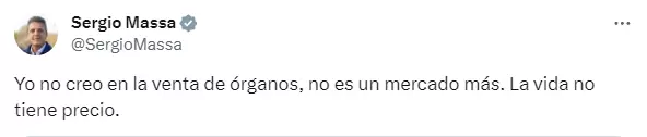 El tuit de Sergio Massa contra Milei