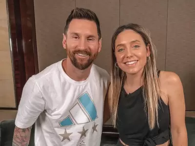 Sofía Martínez y Lionel Messi