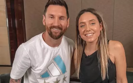 Sofa Martnez y Lionel Messi