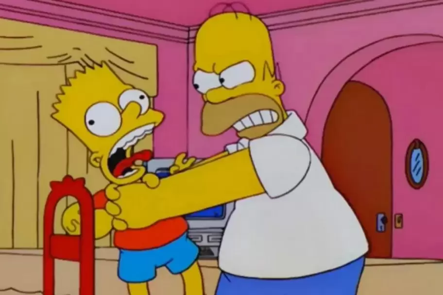 Una escena que ya no se verá más: Homero Simpson ahorcando a su hijo Bart