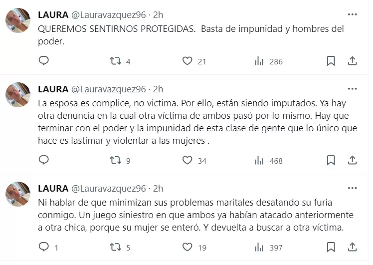 Tweets de Laura Vázquez