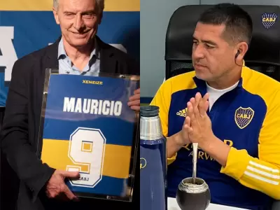 Macri y Riquelme mano a mano