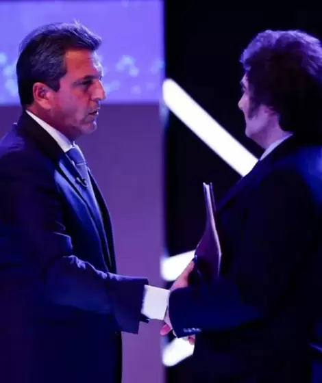 Massa y Milei en el debate presidencial