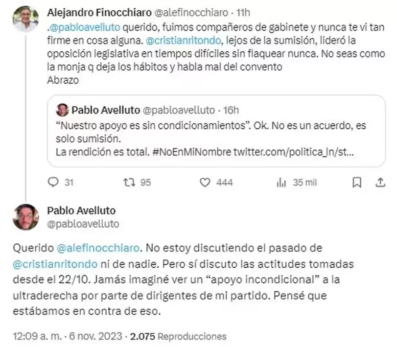 El ida y vuelta de Finocchiaro y el ex ministro de Cultura