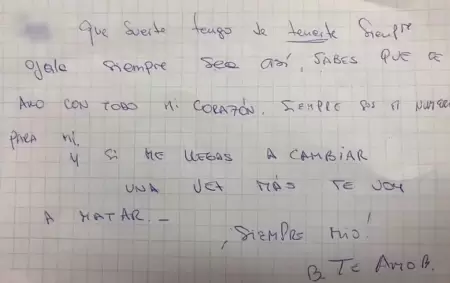 La carta que la docente acusada de abuso le escribi a uno de sus alumnos.