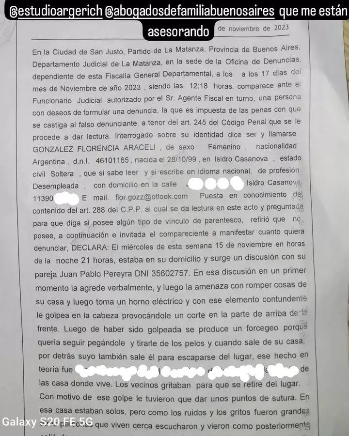 Parte de la causa iniciada por Gonzlez