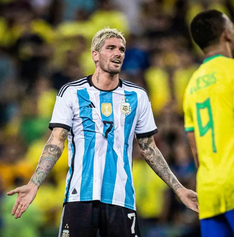 Rodrigo De Paul en el partido entre la Seleccin Argentina y Brasil