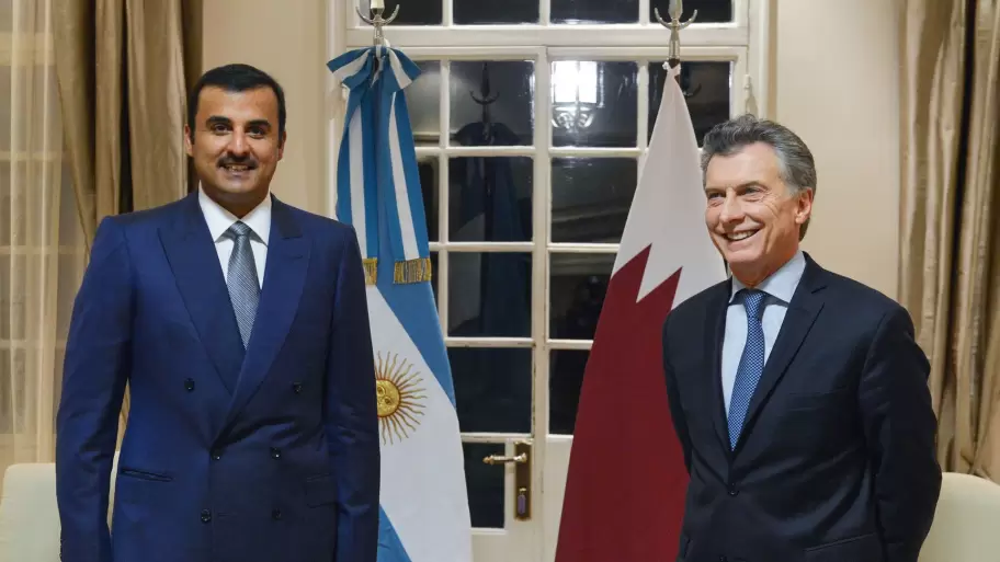 Macri con el emir de Qatar.