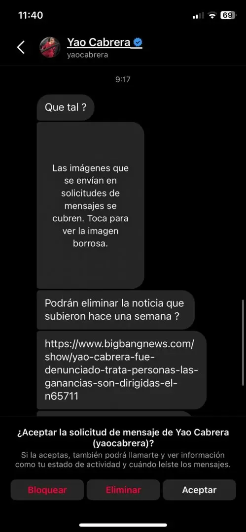 Las amenazas de Yao Cabrera a BigBang.