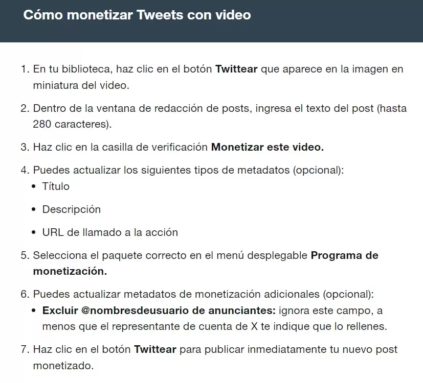 Cmo activar la monetizacin de X