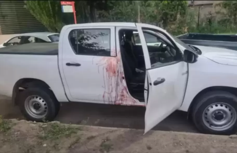 As qued la camioneta de Ivn Gabriel Jurez despus del femicidio de Maln Ledesma. La sangre estaba dentro y fuera.