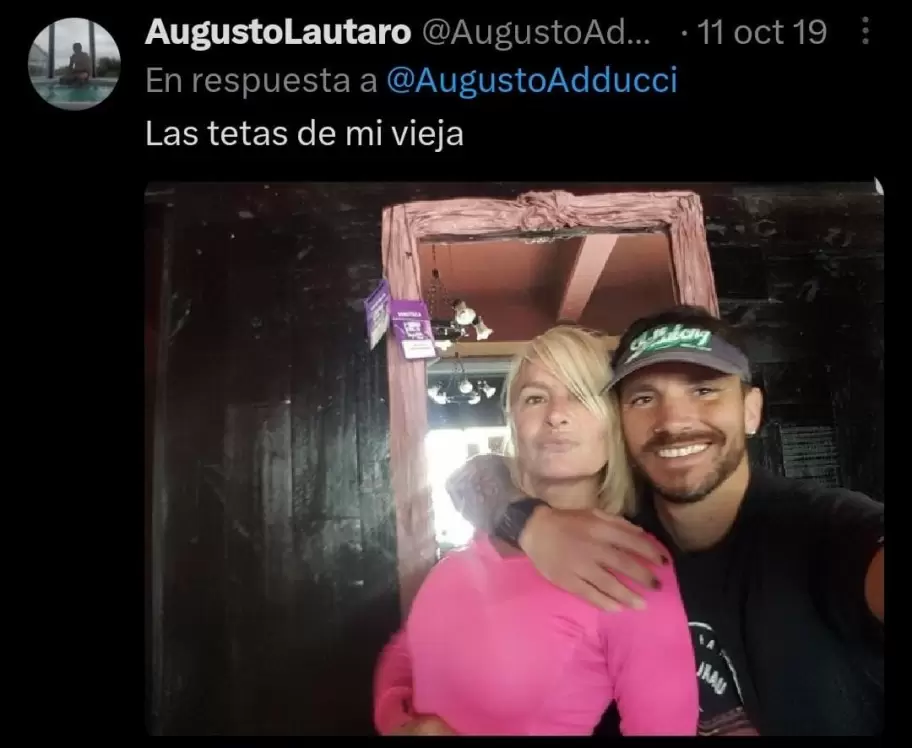 Isabel Denegri y el tuit de su hijo, antes de las acusaciones.