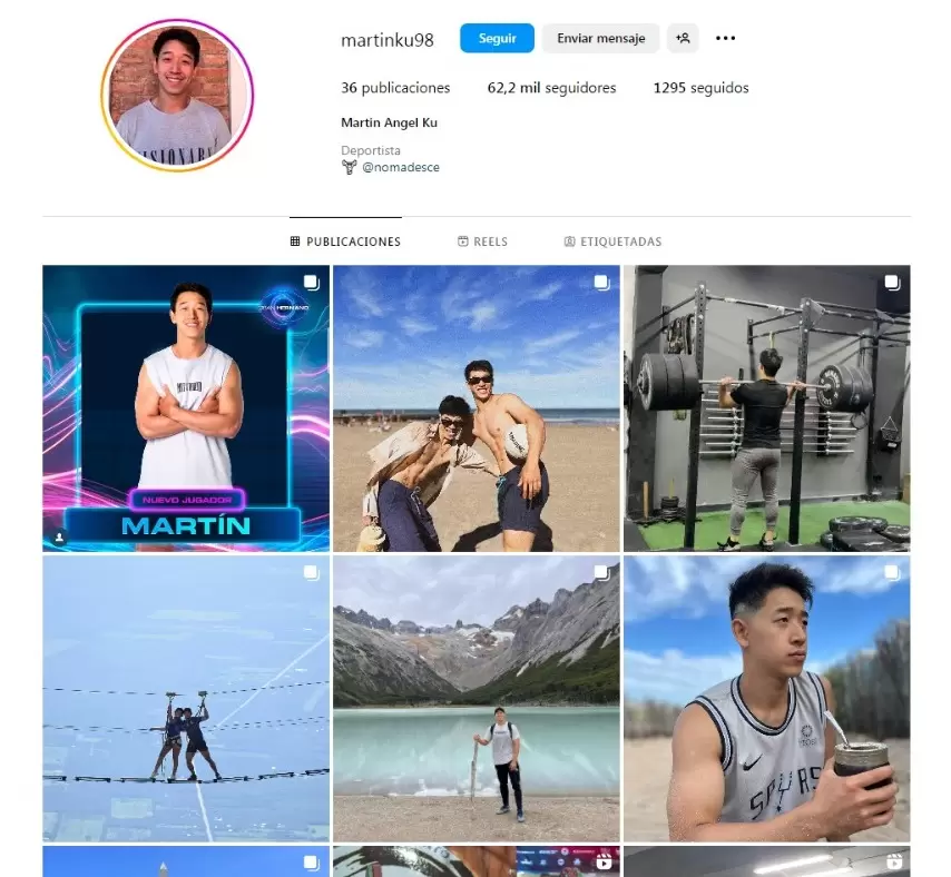 Perfil de Instagram de Martn "El Chino" Ku.