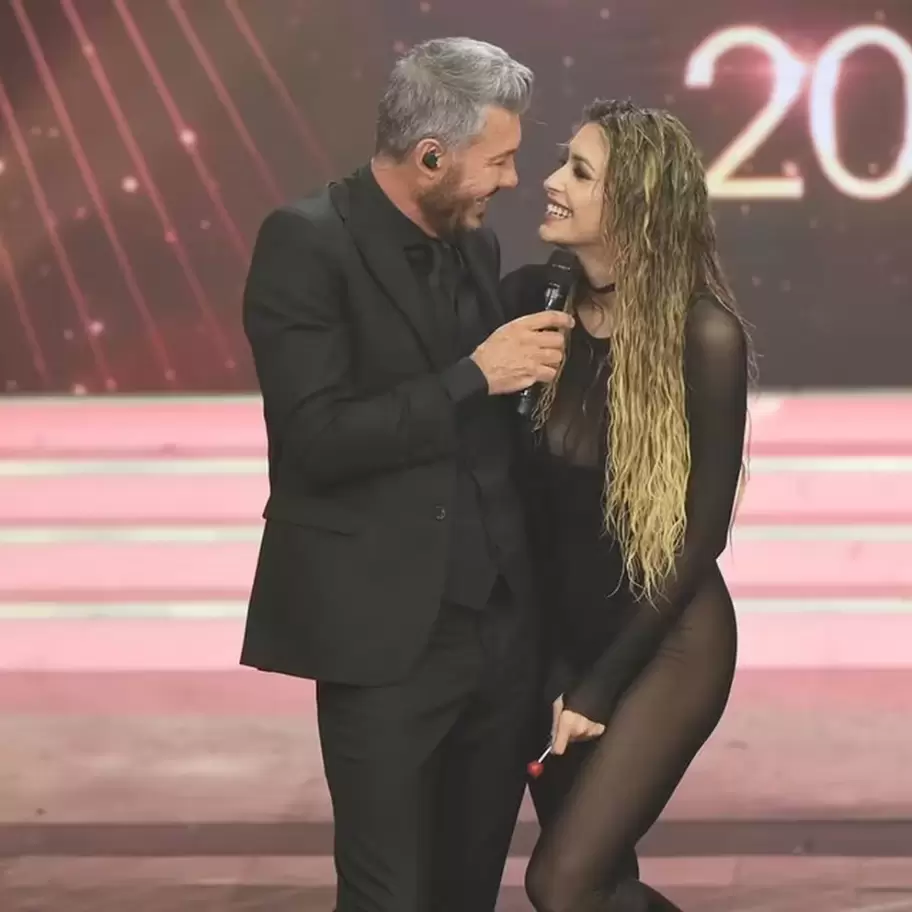 Marcelo Tinelli y Millet Figueroa luego de que la modelo baile el reggaetón caliente en Bailando 2023.