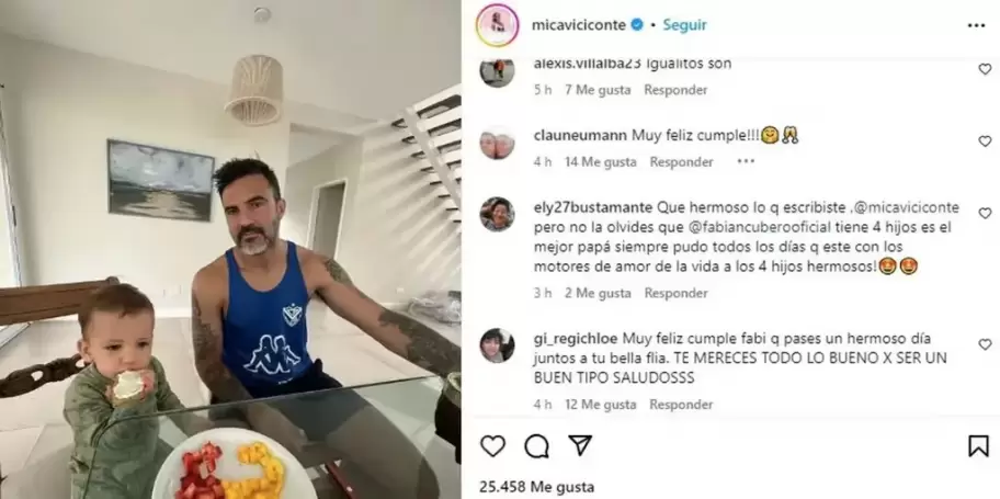 Comentario de la mam de Neumann en una foto de Viciconte.