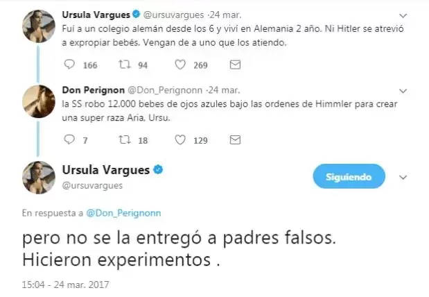 Los  polmicos tuits de rsula Vargues