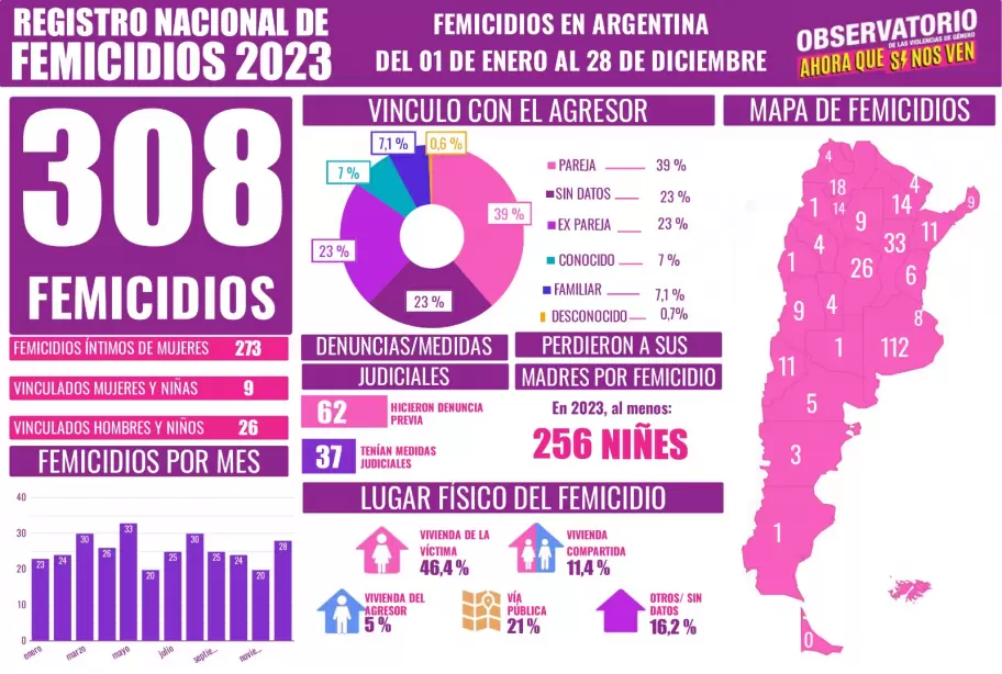 Reporte sobre femicidios en 2023