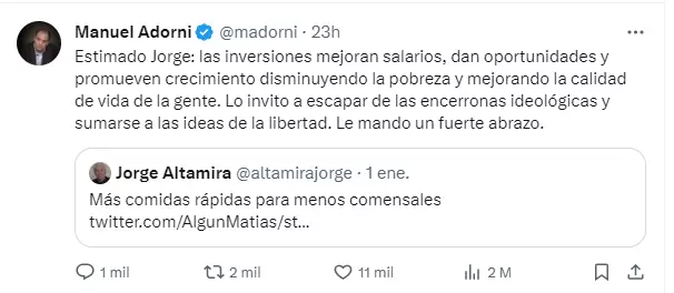 La respuesta de Adorni