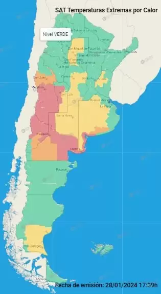 Argentina segn el Servicio Meteorolgico Nacional