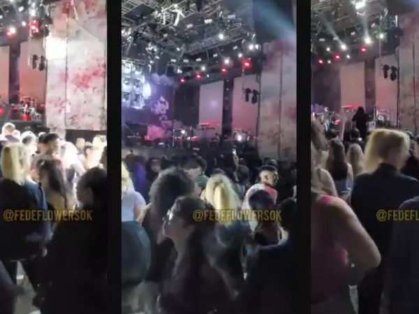 Karina Milei bailando en un show de Ulises Bueno