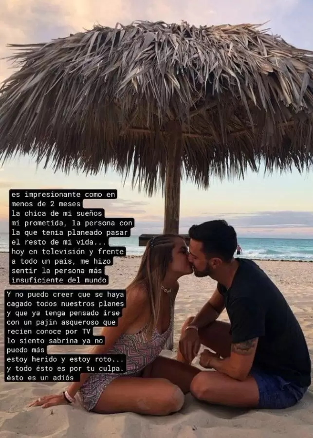 La historia que subi -y despus borr- Brian Fernndez contra su novia Sabrina Cortez, quien le fue infiel en Gran Hermano