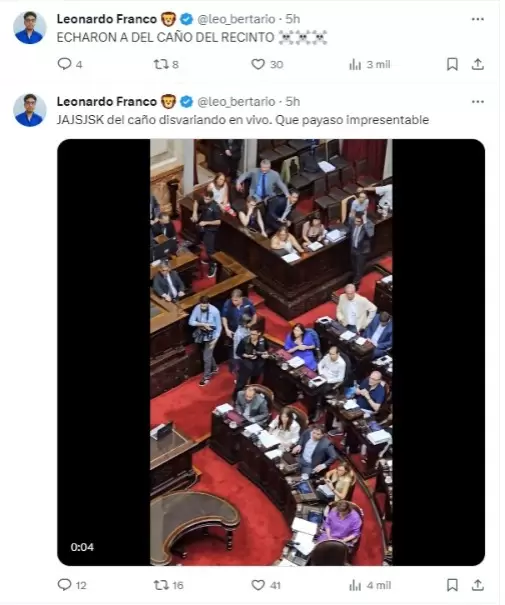 Tweet de Leo Sosa en contra de Nicols Del Cao