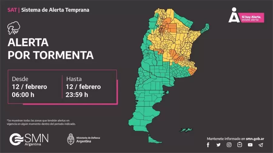 Alerta amarilla del SMN