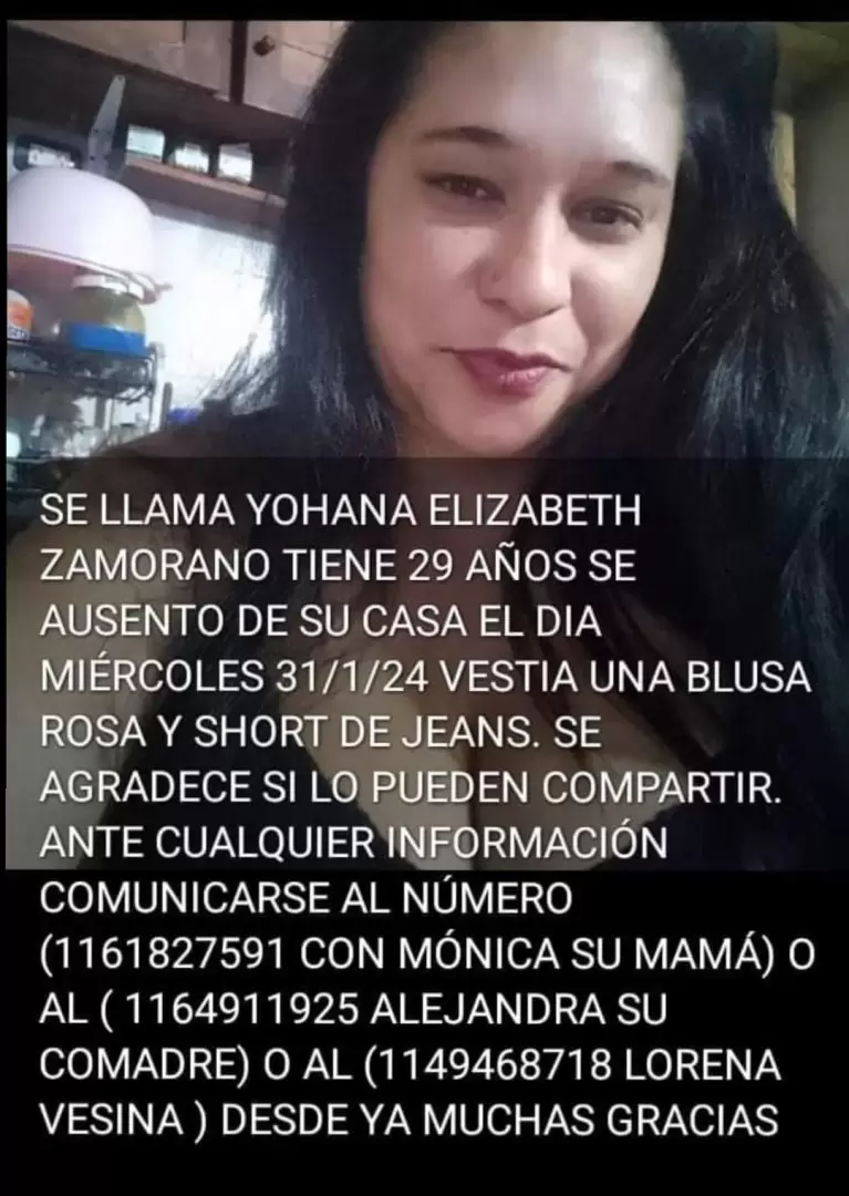 Yohana Elizabeth Zamorano fue vista por ltima vez hace 15 das.