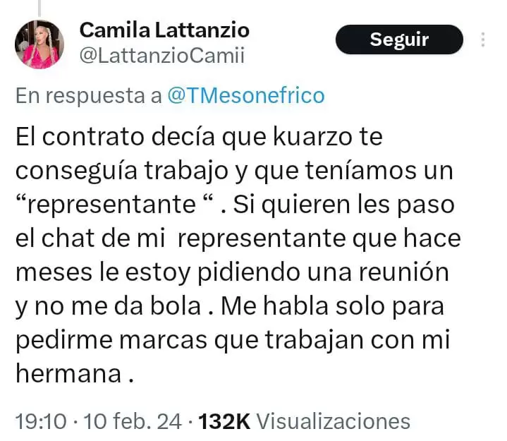 Camila Lattanzio dispar contra Kuarzo.