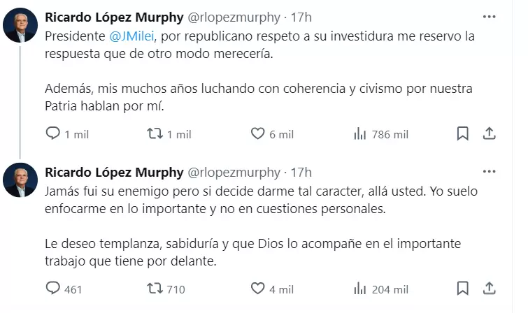 Tweet de Lpez Murphy