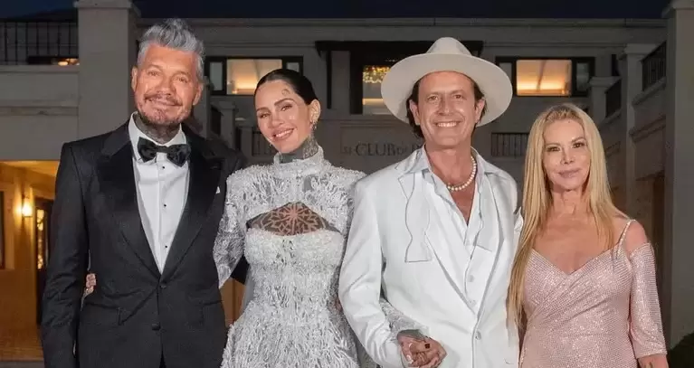 Marcelo Tinelli, Cande, Coti y Soledad Aquino.