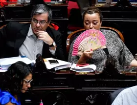 Germán Martínez y Cecilia Moreau en el Congreso