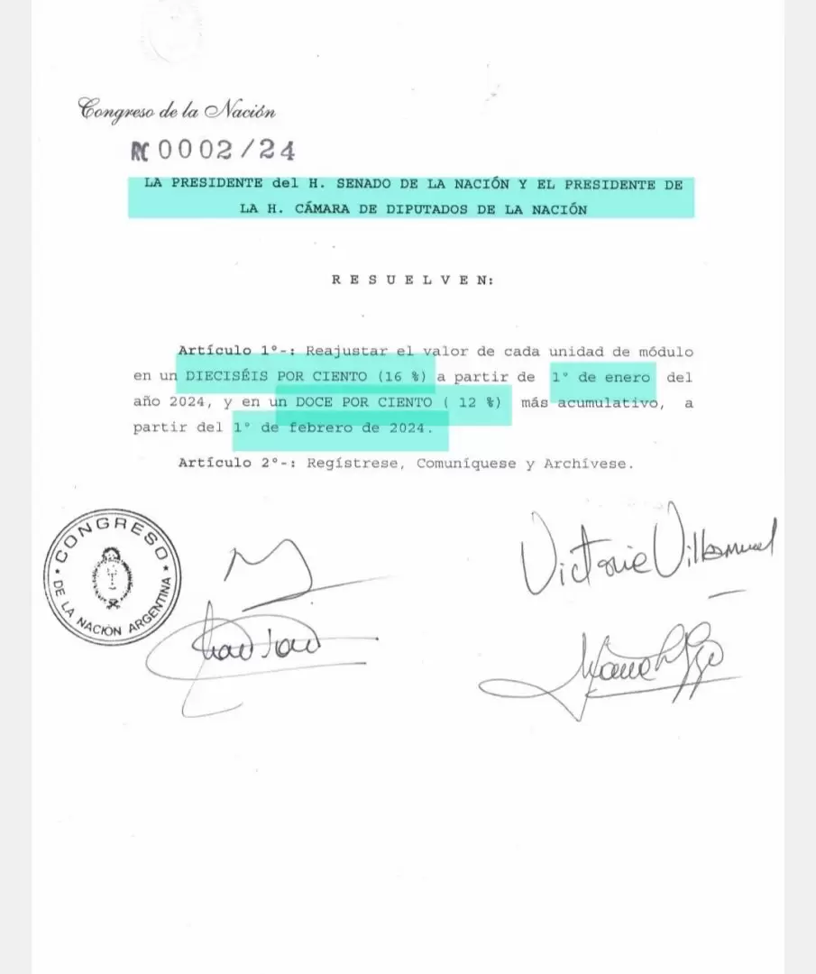 El documento firmado por Menem