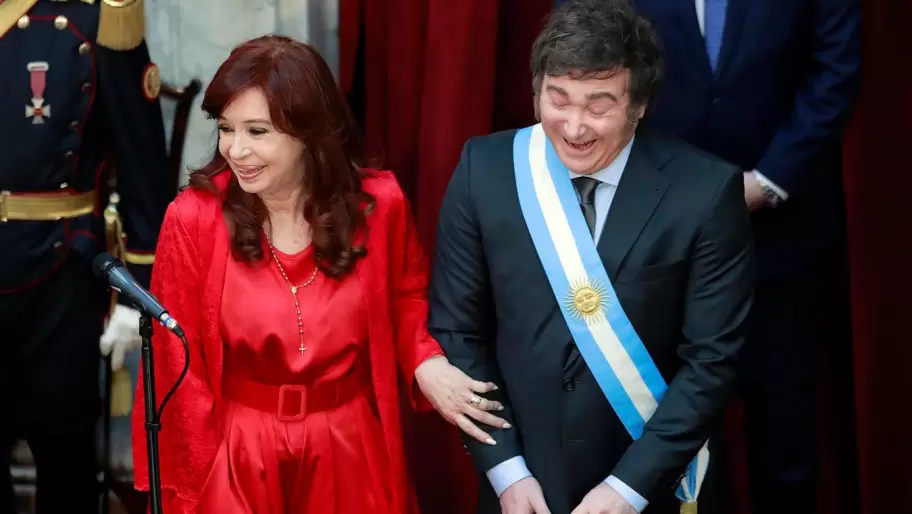 Javier Milei junto a Cristina Fernndez de Kirchner