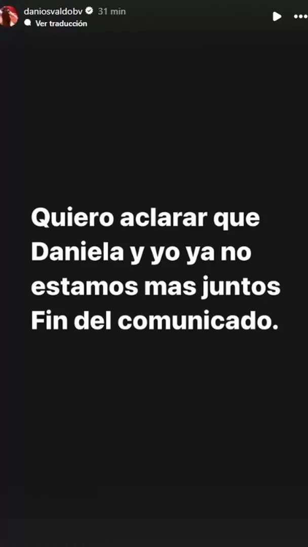 Daniel Osvaldo anunci su separacin de Daniela Ballester mediante su Instagram.