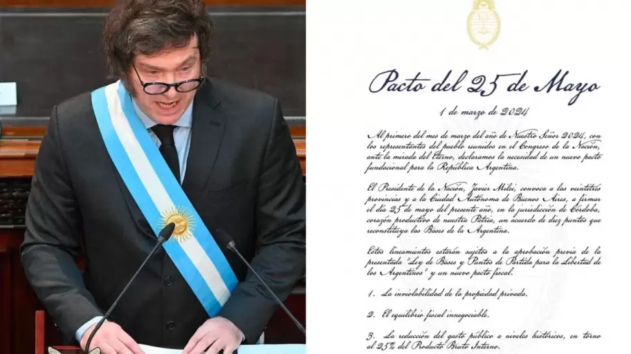 El Pacto de Mayo que Milei pretende instalar en Argentina