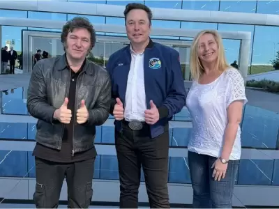 Javier Milei, Elon Musk y Karina Milei.