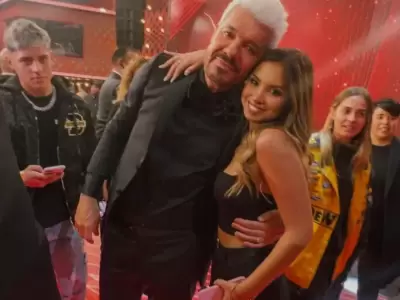 Marcelo Tinelli y Cande Lecce, durante una emisin del Bailando 2023.