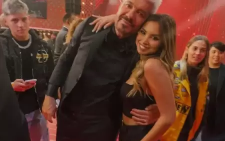 Marcelo Tinelli y Cande Lecce, durante una emisin del Bailando 2023.