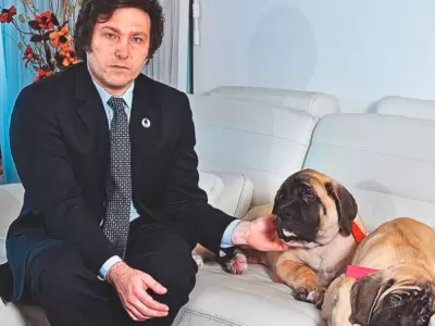 Javier Milei junto a dos de sus perros