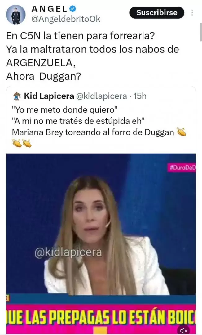 ngel de Brito defendi a Mariana Brey.