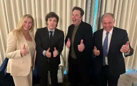Karina y Javier Milei, Elon Musk y Gerardo Werthein