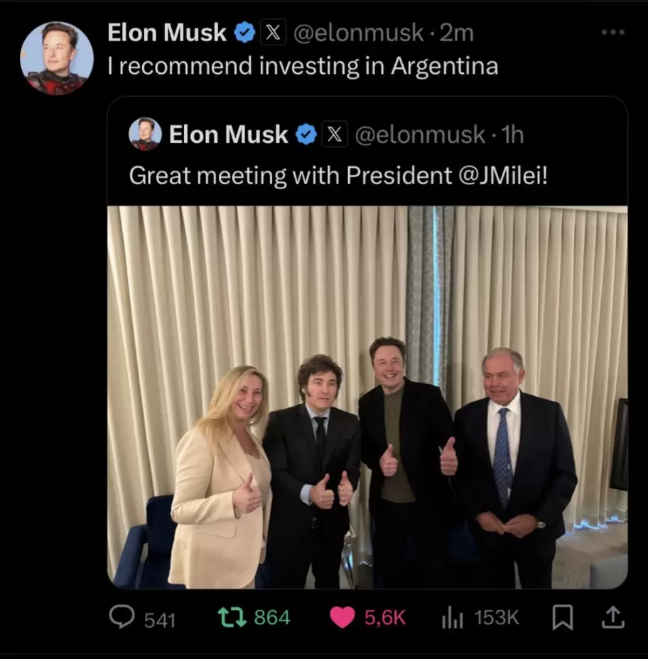 El posteo de Elon Musk