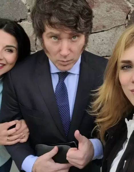 Marcela Pagano, Javier Milei y Lilia Lemoine.