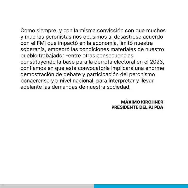 Mximo Kirchner cede ante la presin interna y convoc a elecciones del PJ bonaerense