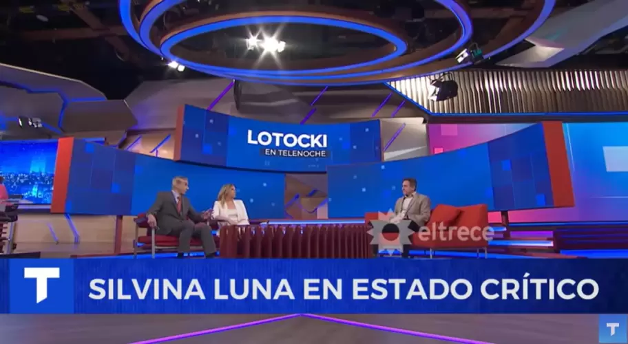 Anbal Lotocki en los estudios de Telenoche, antes de que fallezca Silvina Luna.