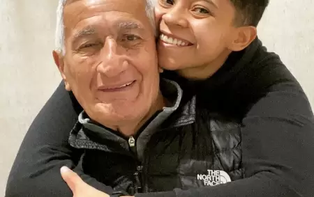 Juan Ramón Verón (80) junto a su novia Agustina Amaro (30)