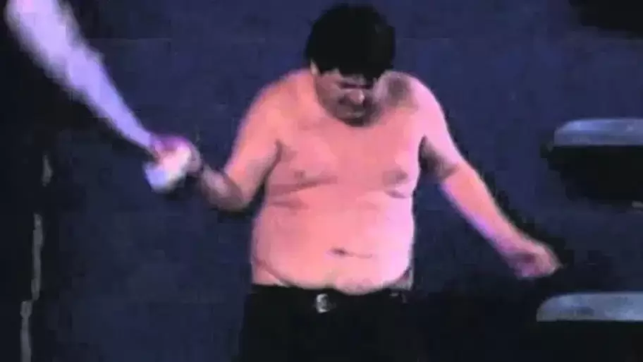 La imagen más icónica de Mariano Jordan, mejor conocido como "El Gordo Ventilador"