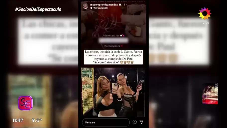 Algunas de las chicas que fueron al cumple de De Paul